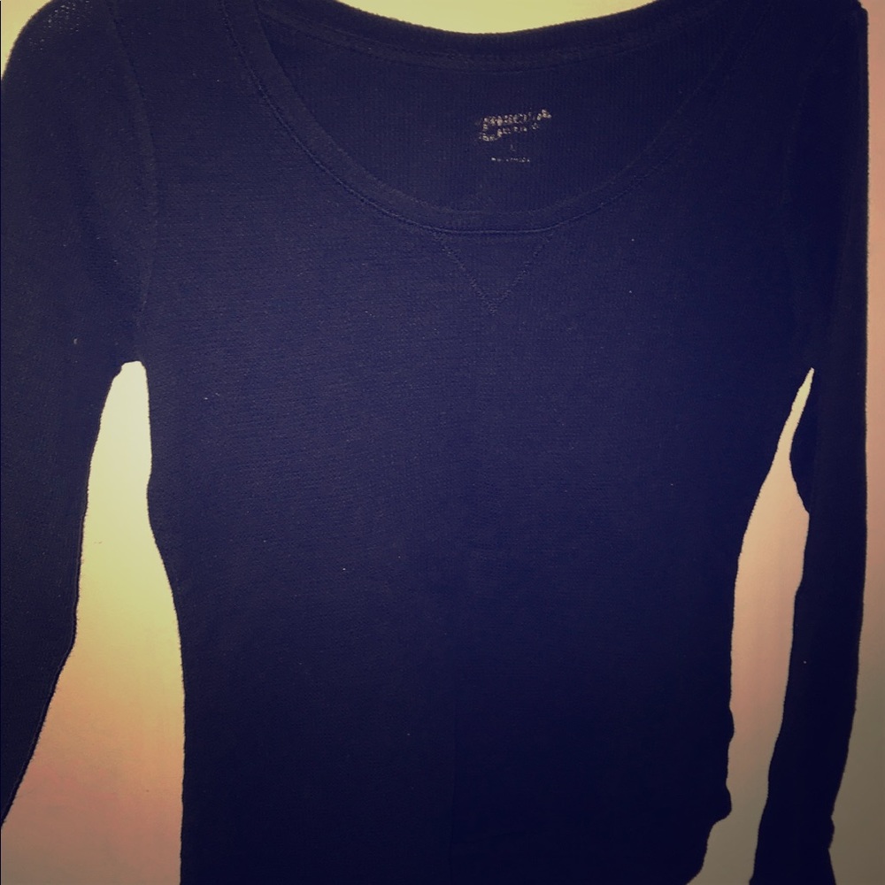 Long Sleeve Black Flannel Tee